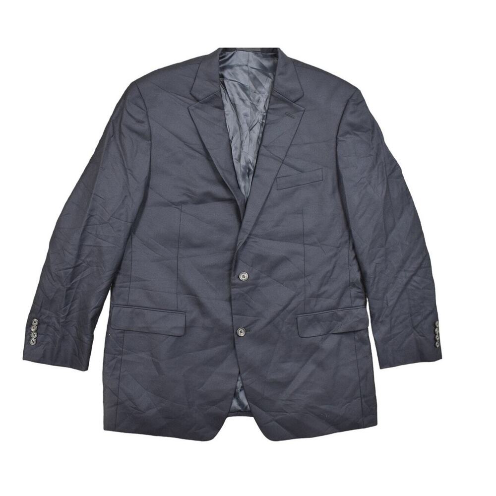 Ralph Lauren Blue Wool Blazer 46L Big & Tall Cashmere Blend Blue Label